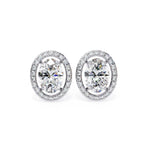 Load image into Gallery viewer, Oval Halo Studs Earring STHA1341
