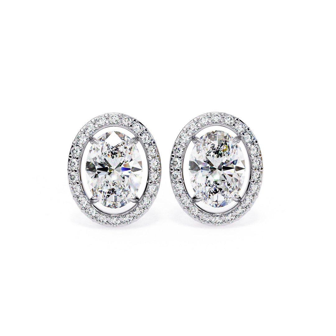 Oval Halo Studs Earring STHA1341