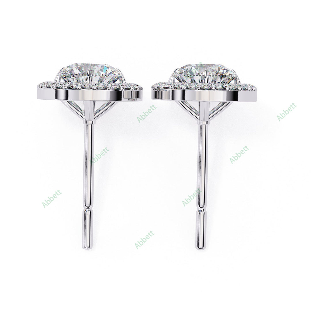Oval Halo Studs Earring STHA1341
