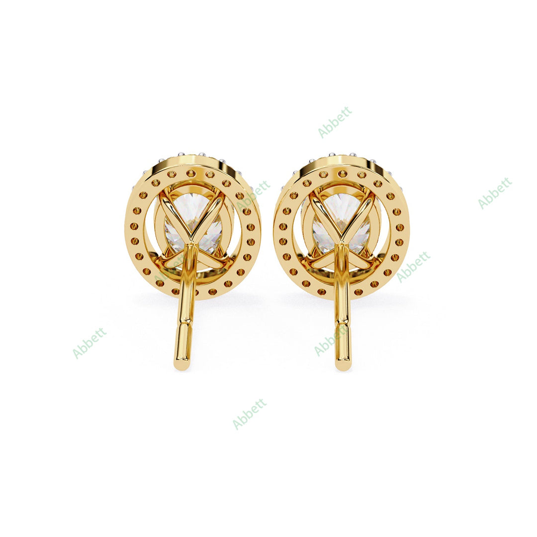Oval Halo Studs Earring STHA1341