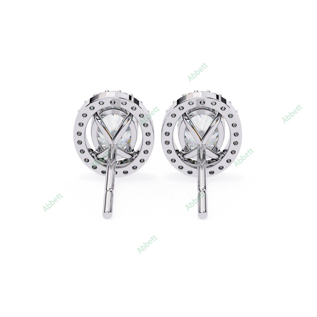 Oval Halo Studs Earring STHA1341