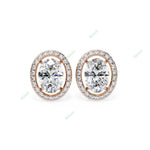 Load image into Gallery viewer, Oval Halo Studs Earring STHA1341

