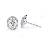 Load image into Gallery viewer, Oval Halo Studs Earring STHA1341
