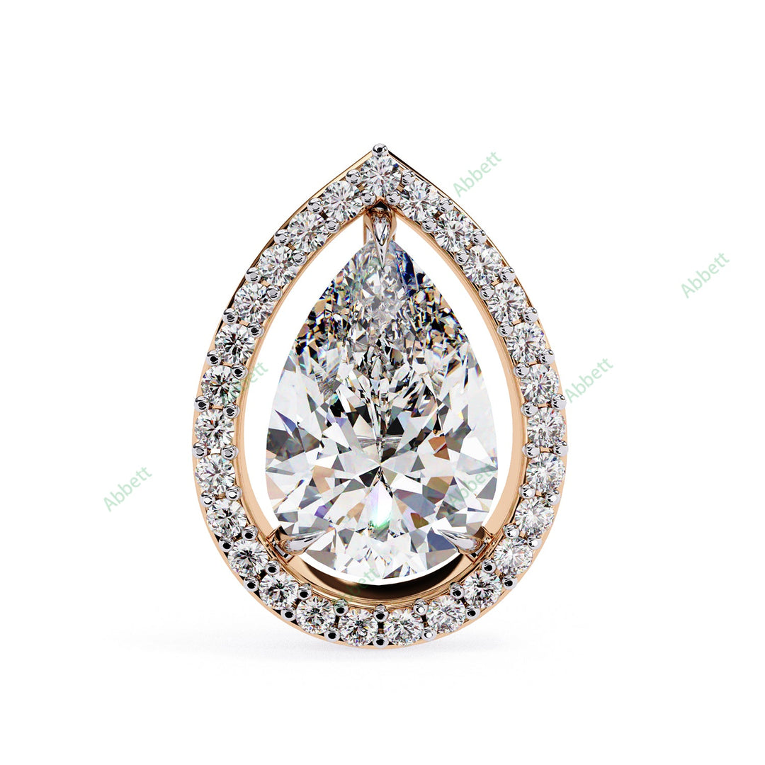 Pear Halo Studs Earring STHA1342