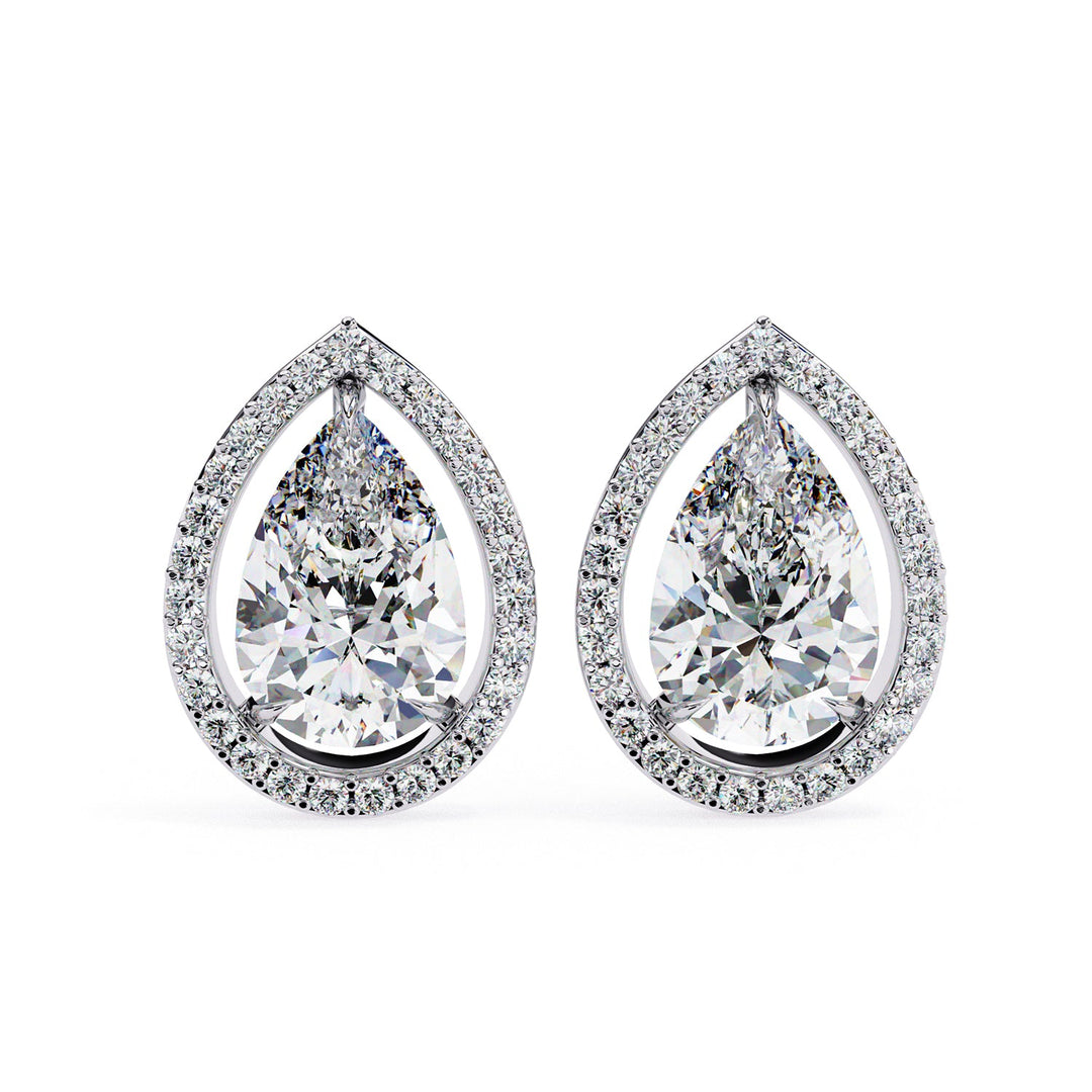 Pear Halo Studs Earring STHA1342