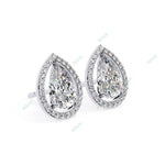 Load image into Gallery viewer, Pear Halo Studs Earring STHA1342
