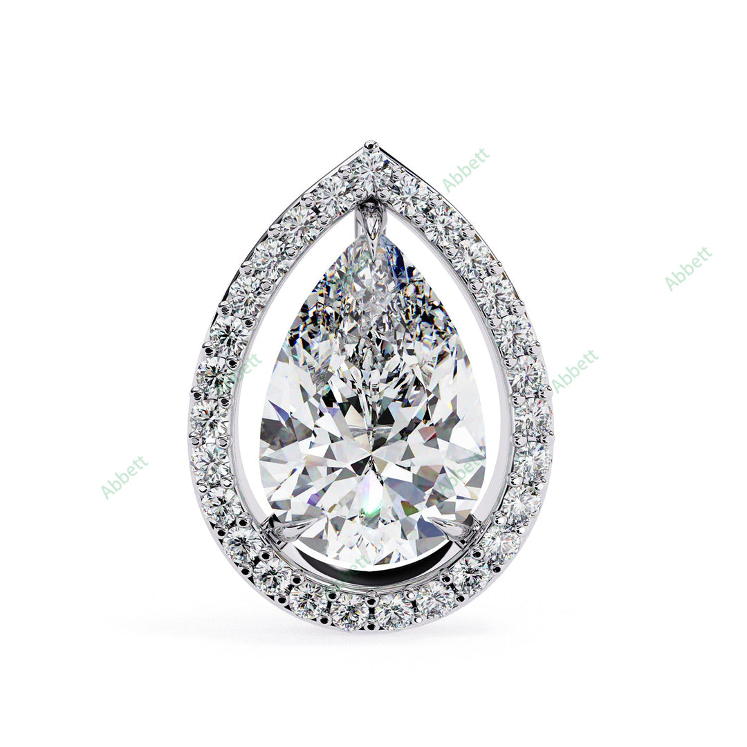 Pear Halo Studs Earring STHA1342