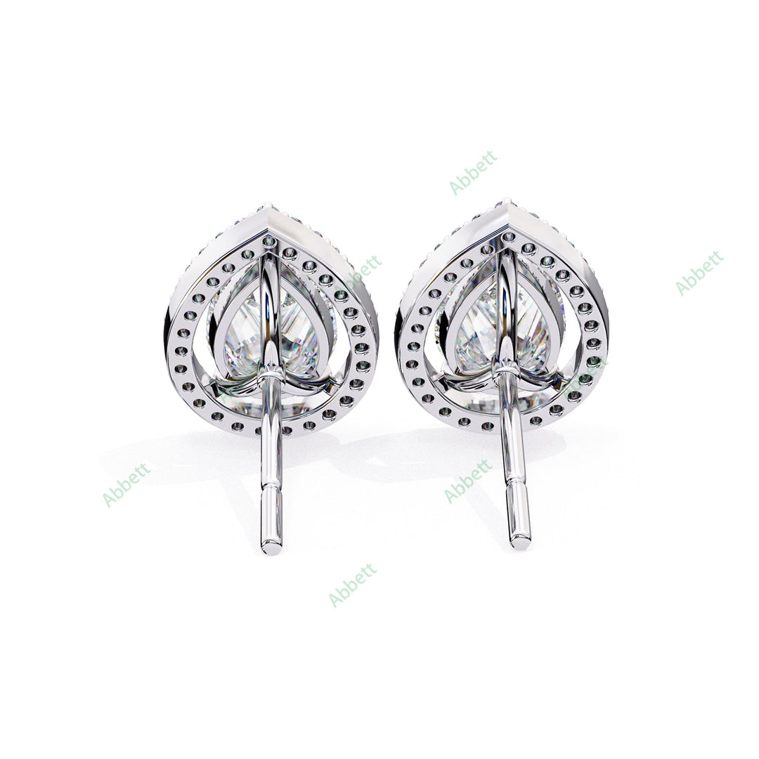 Pear Halo Studs Earring STHA1342