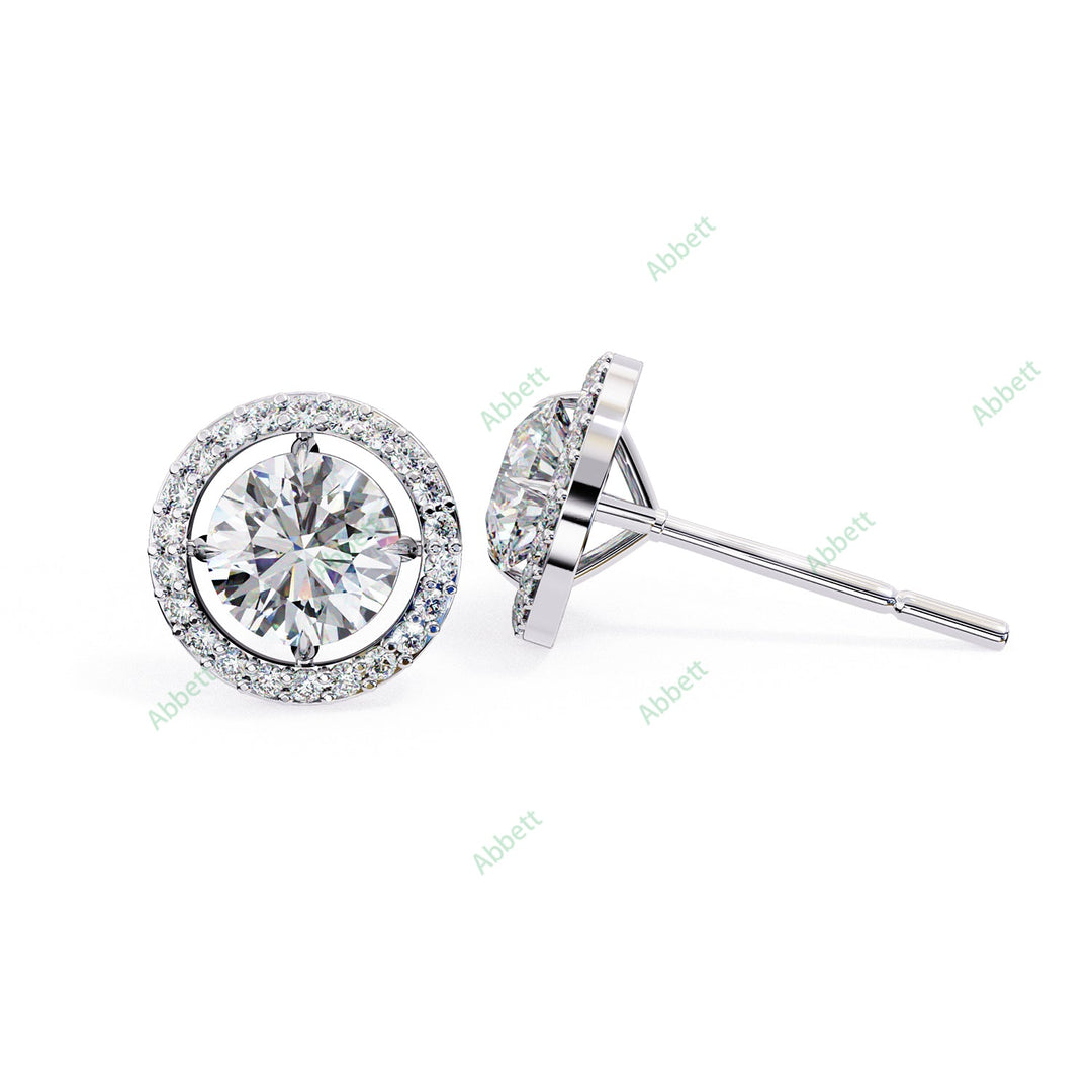 Round Halo Studs Earring STHA1344
