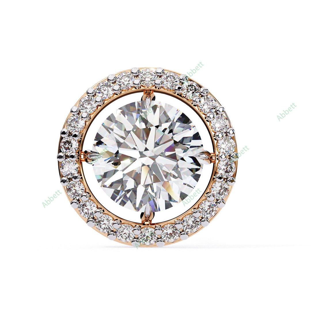Round Halo Studs Earring STHA1344