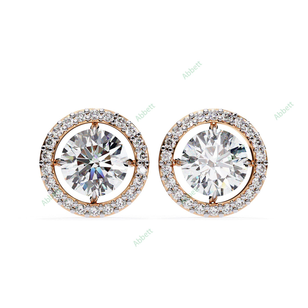 Round Halo Studs Earring STHA1344