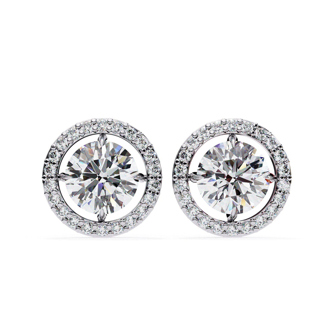 Round Halo Studs Earring STHA1344