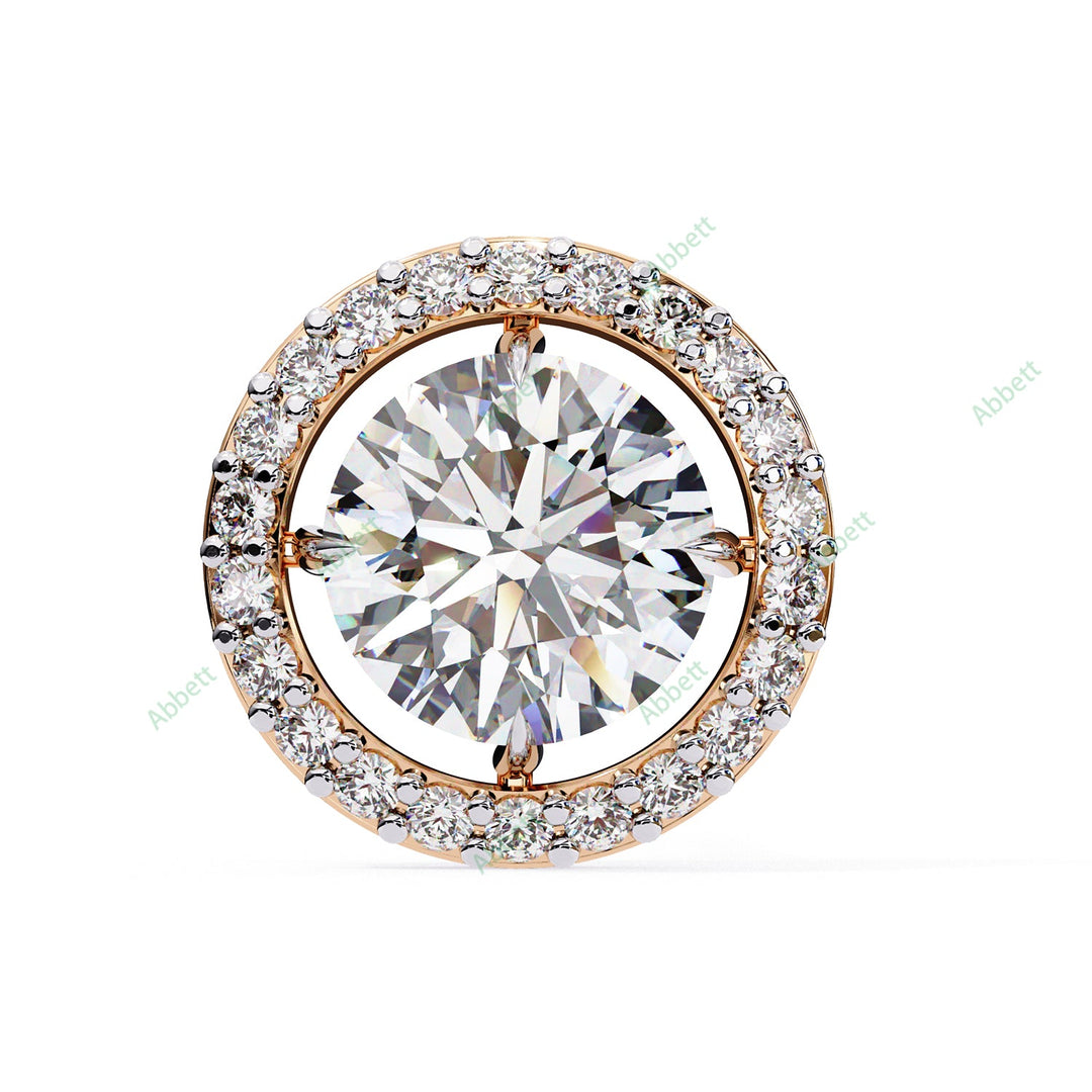 Round Halo Studs Earring STHA1344