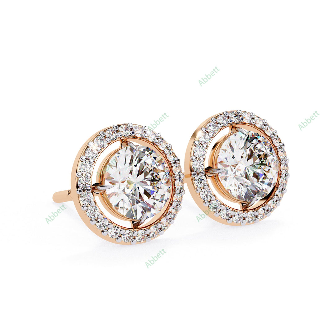 Round Halo Studs Earring STHA1344