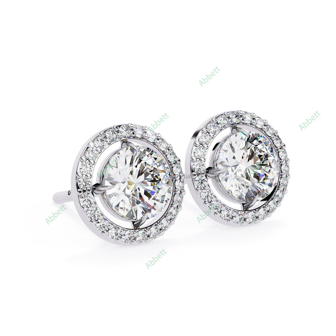 Round Halo Studs Earring STHA1344