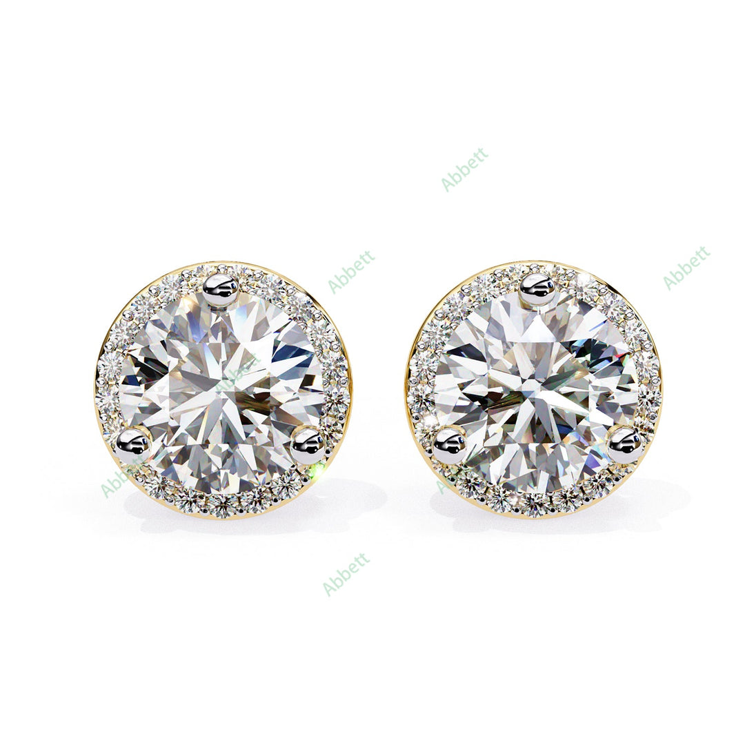 Round Halo Studs Earring STHA1347