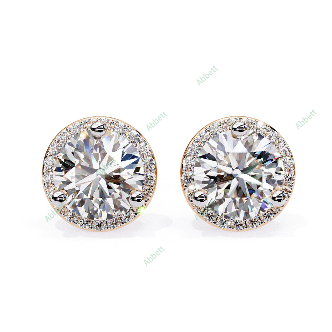 Round Halo Studs Earring STHA1347