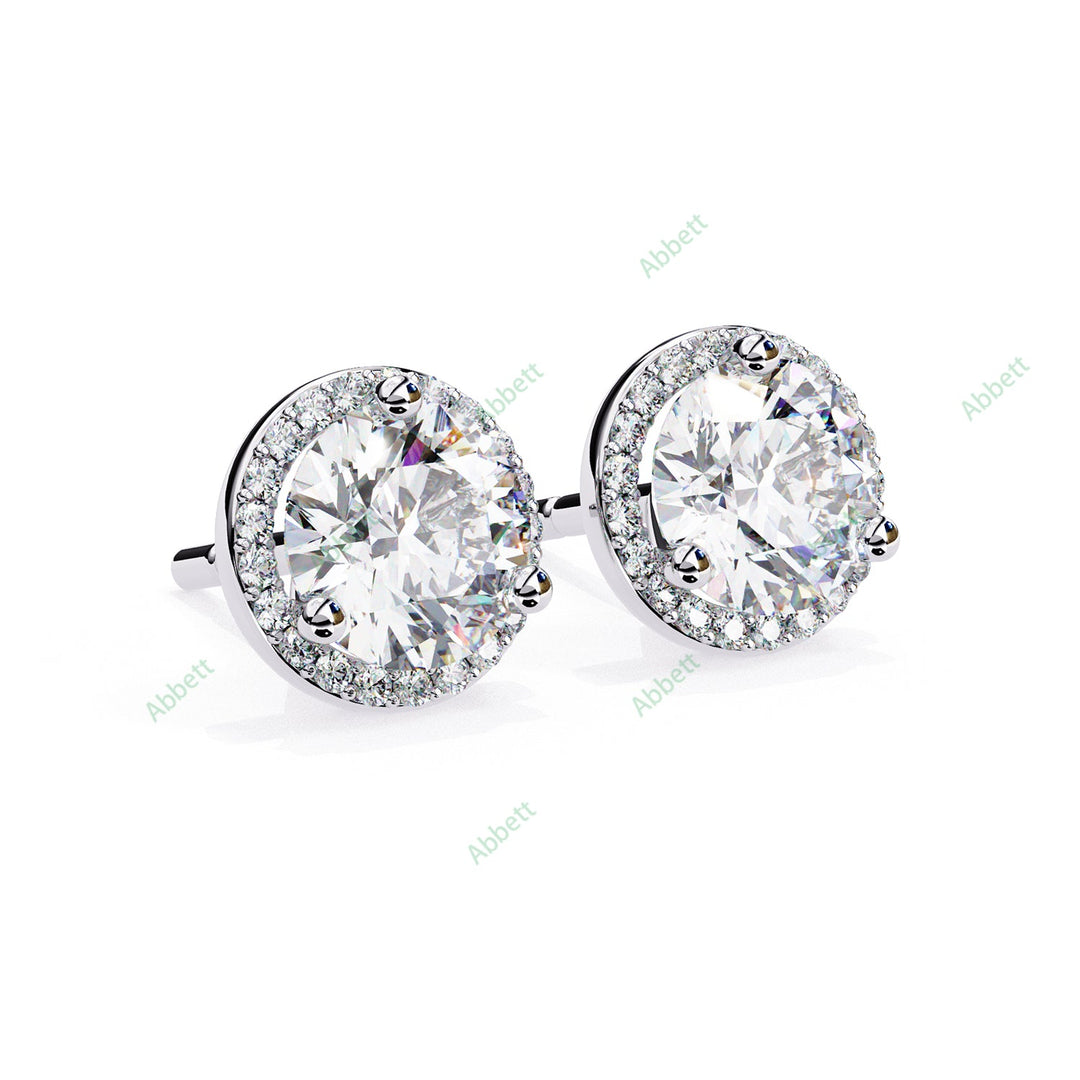 Round Halo Studs Earring STHA1347