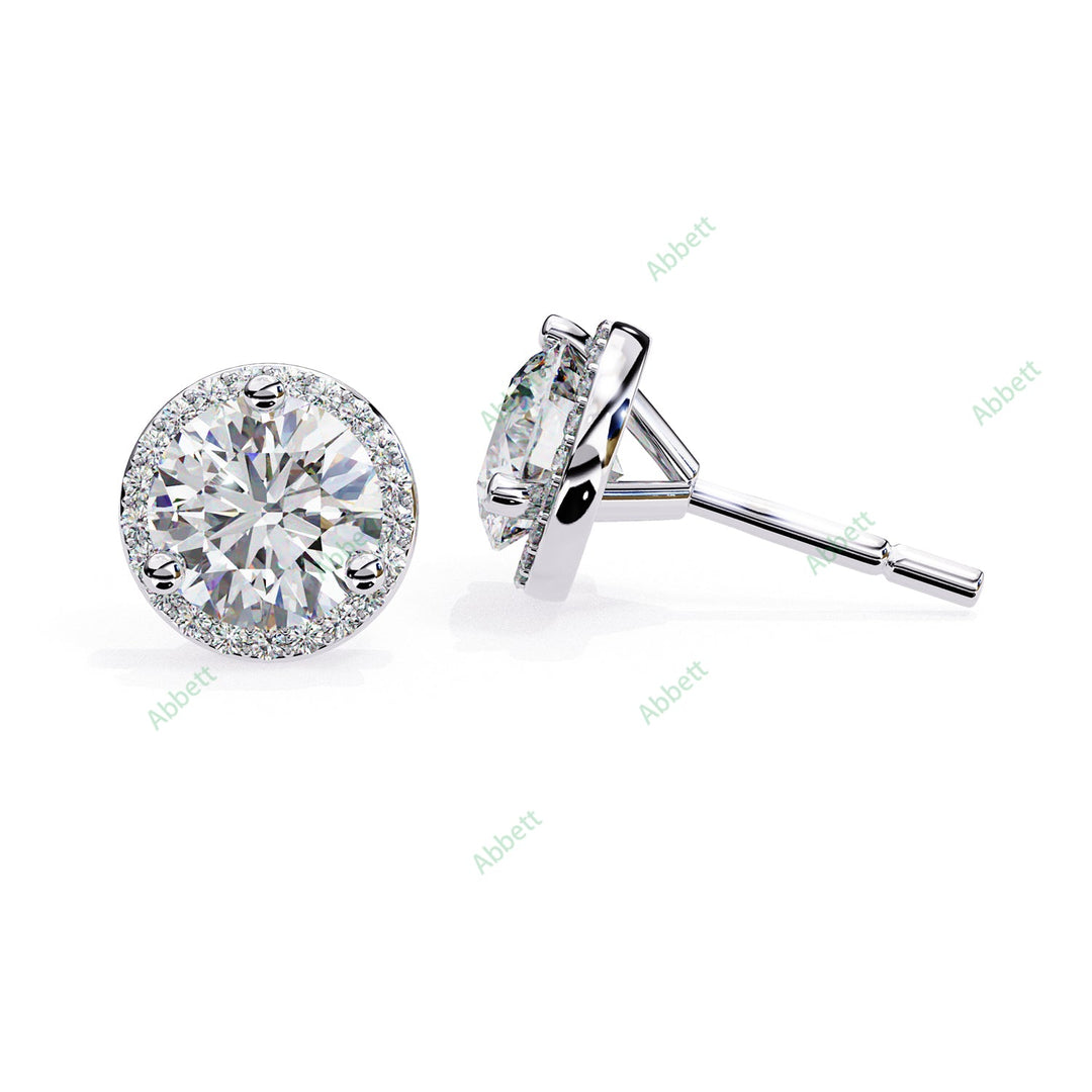 Round Halo Studs Earring STHA1347