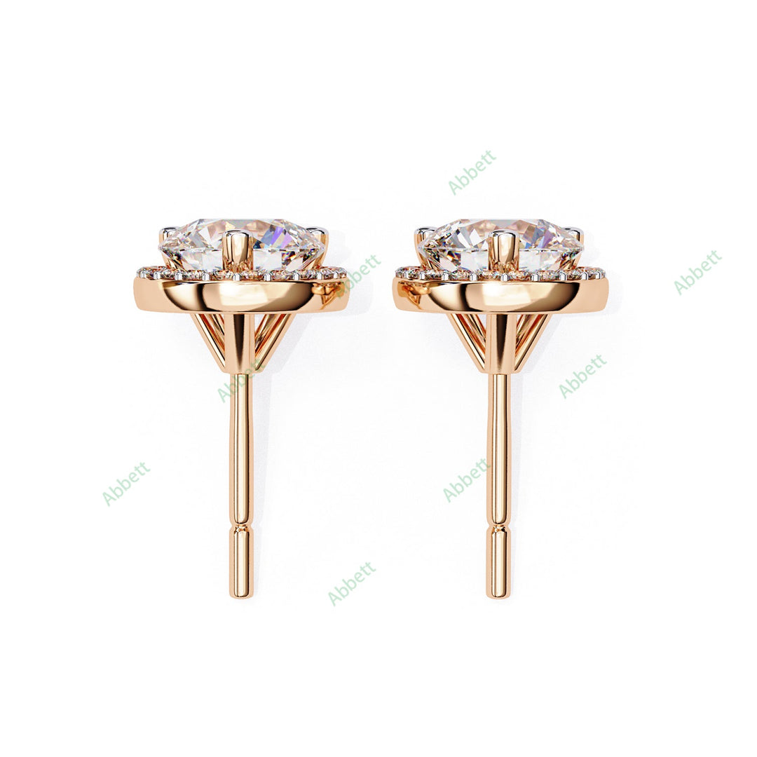 Round Halo Studs Earring STHA1347