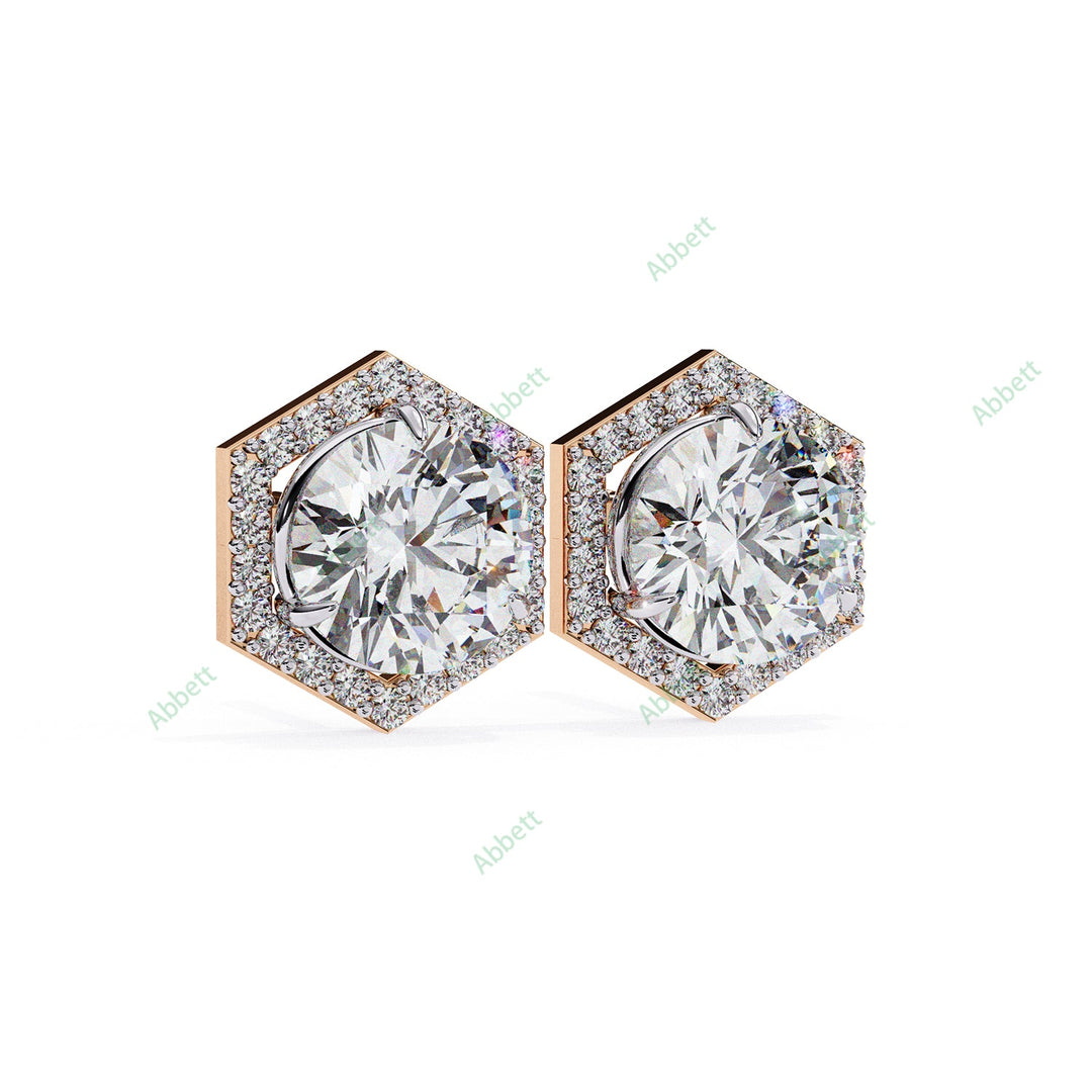 Round Halo Studs Earring STHA1358