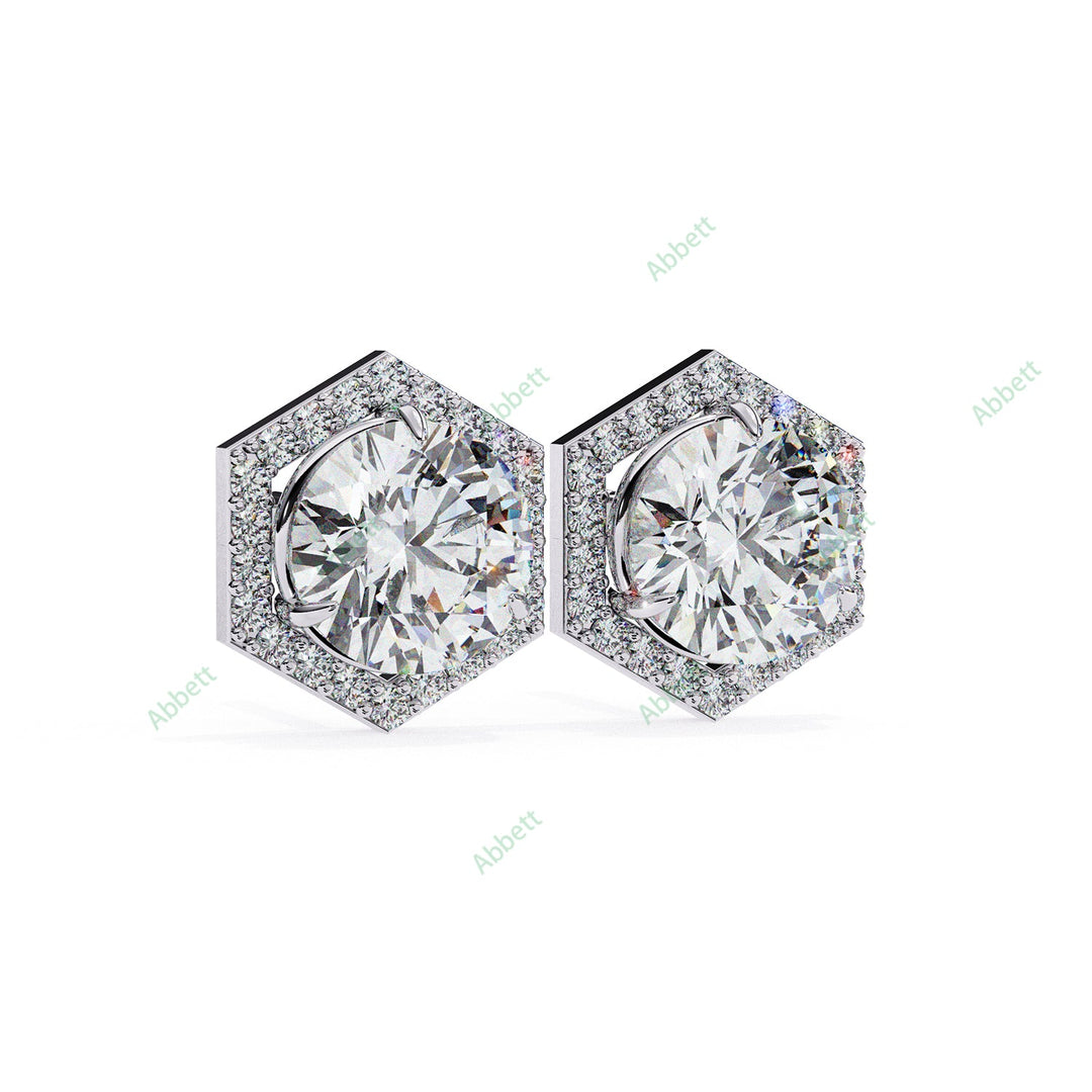 Round Halo Studs Earring STHA1358