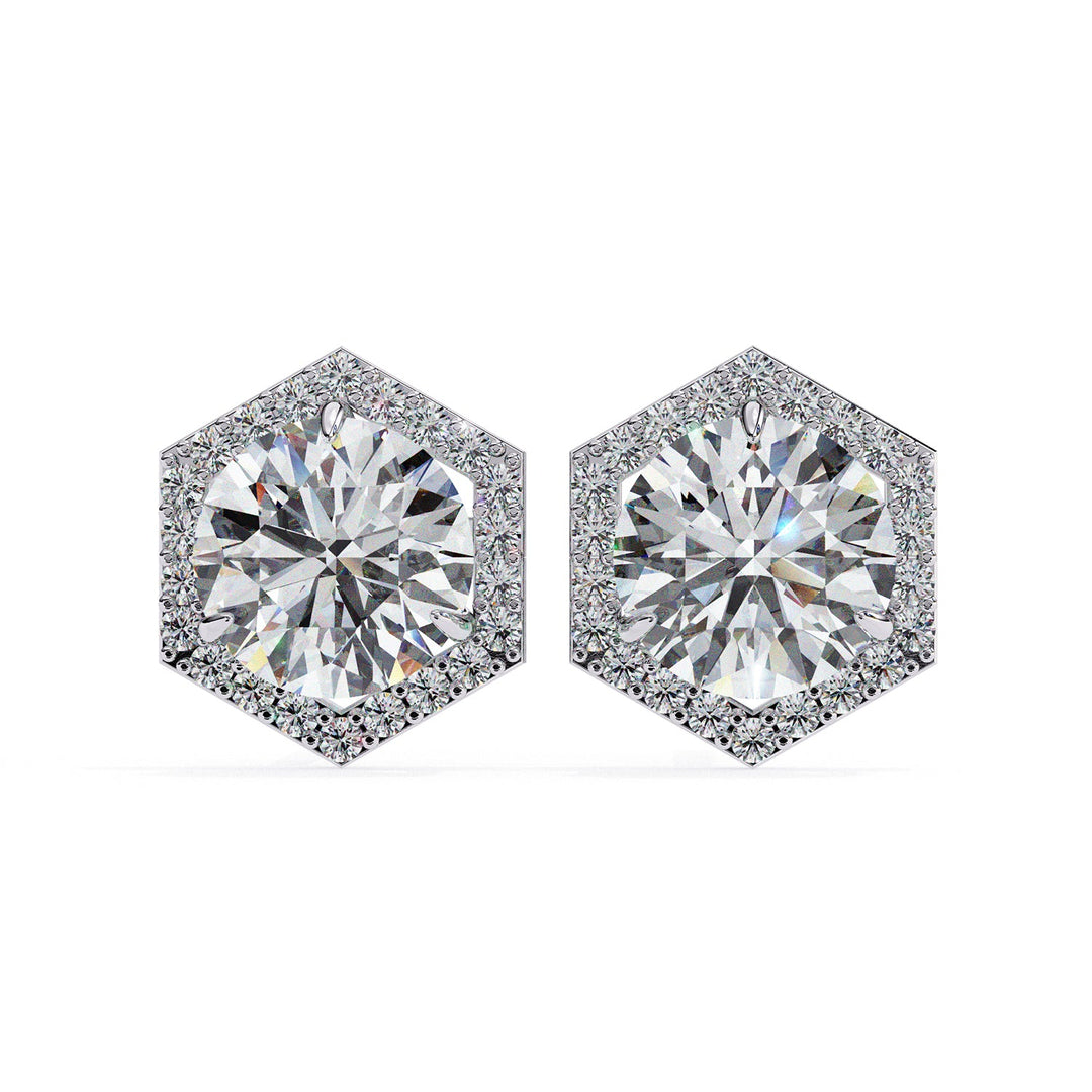 Round Halo Studs Earring STHA1358
