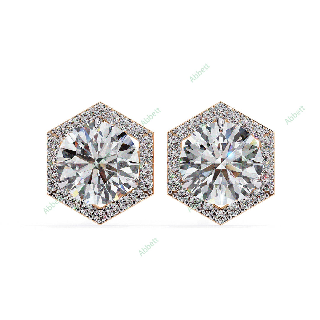 Round Halo Studs Earring STHA1358