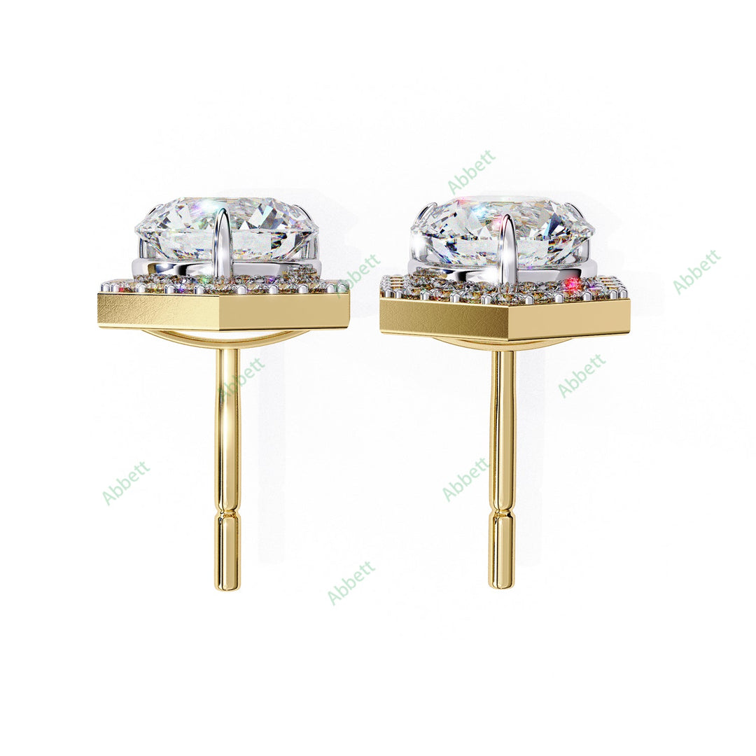 Round Halo Studs Earring STHA1358