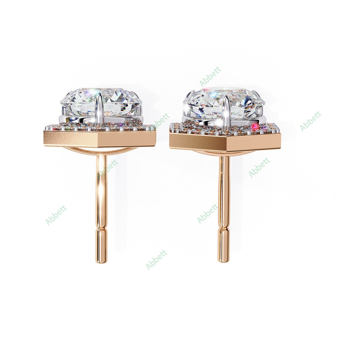 Round Halo Studs Earring STHA1358