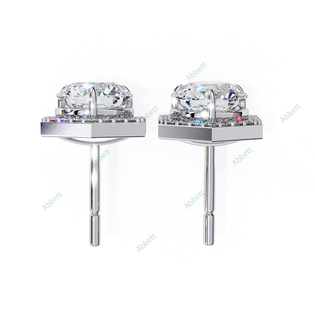 Round Halo Studs Earring STHA1358