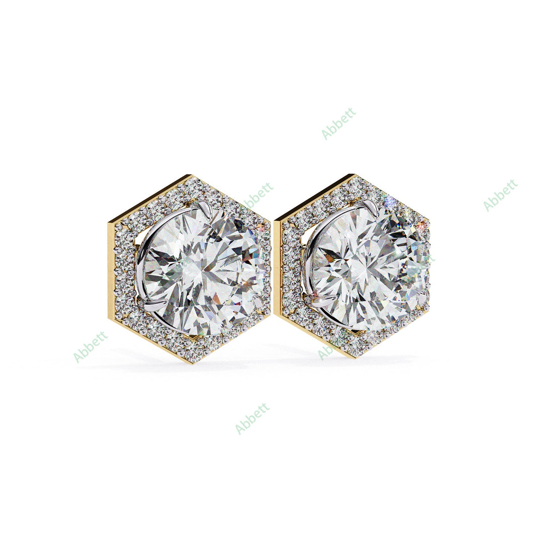 Round Halo Studs Earring STHA1358