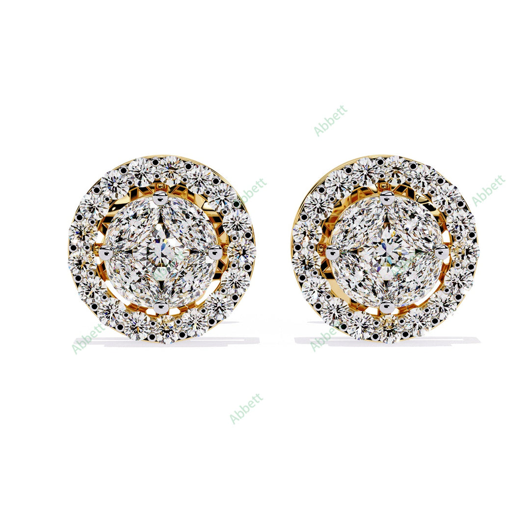Round Halo Studs Earring STHA1383