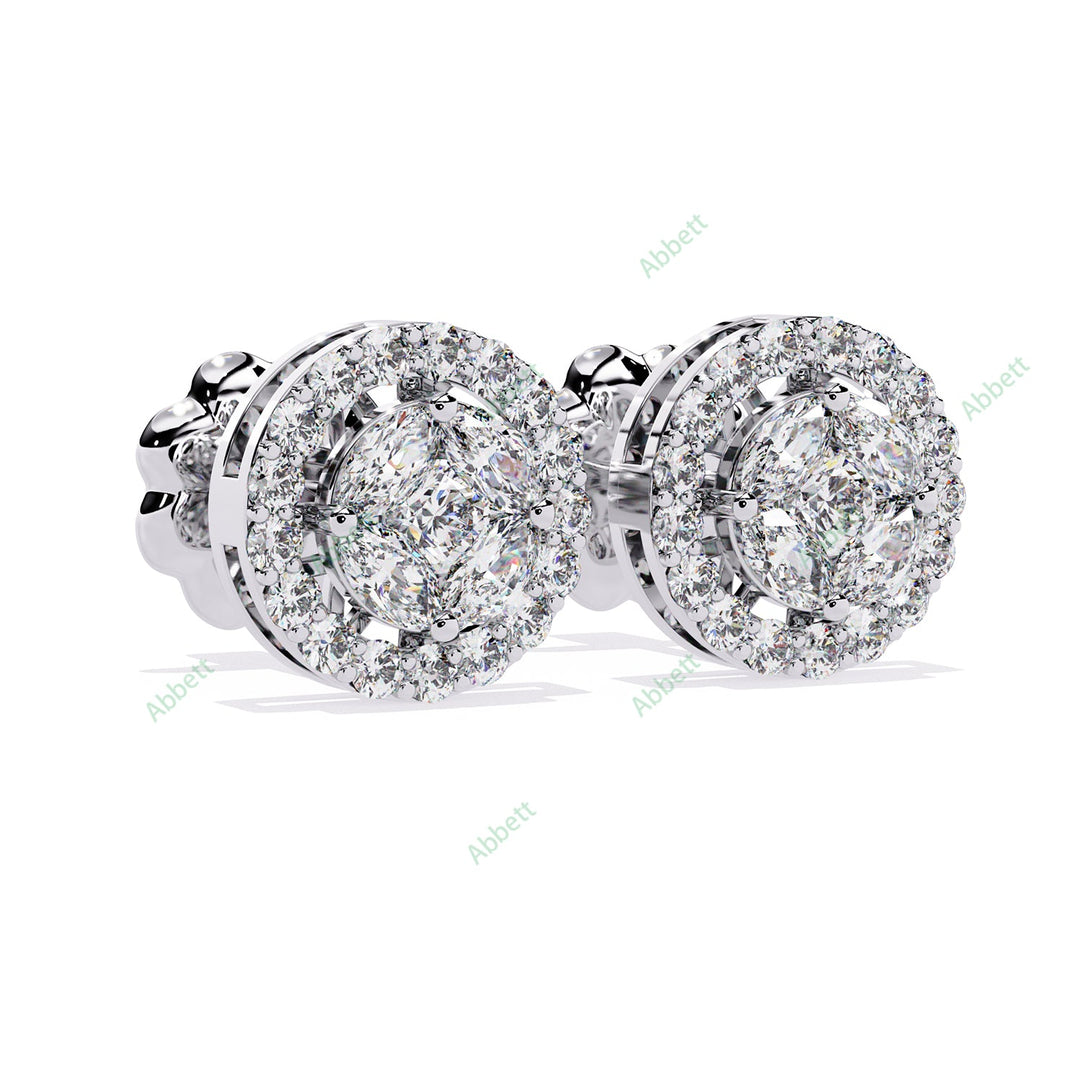 Round Halo Studs Earring STHA1383