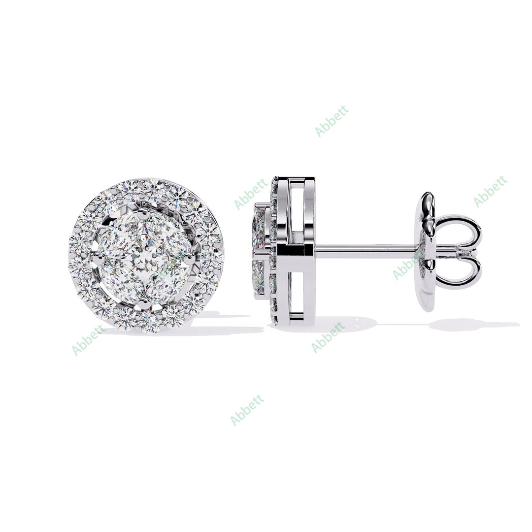 Round Halo Studs Earring STHA1383