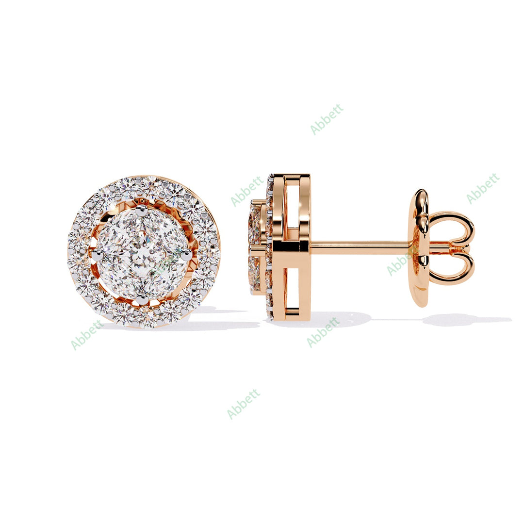 Round Halo Studs Earring STHA1383
