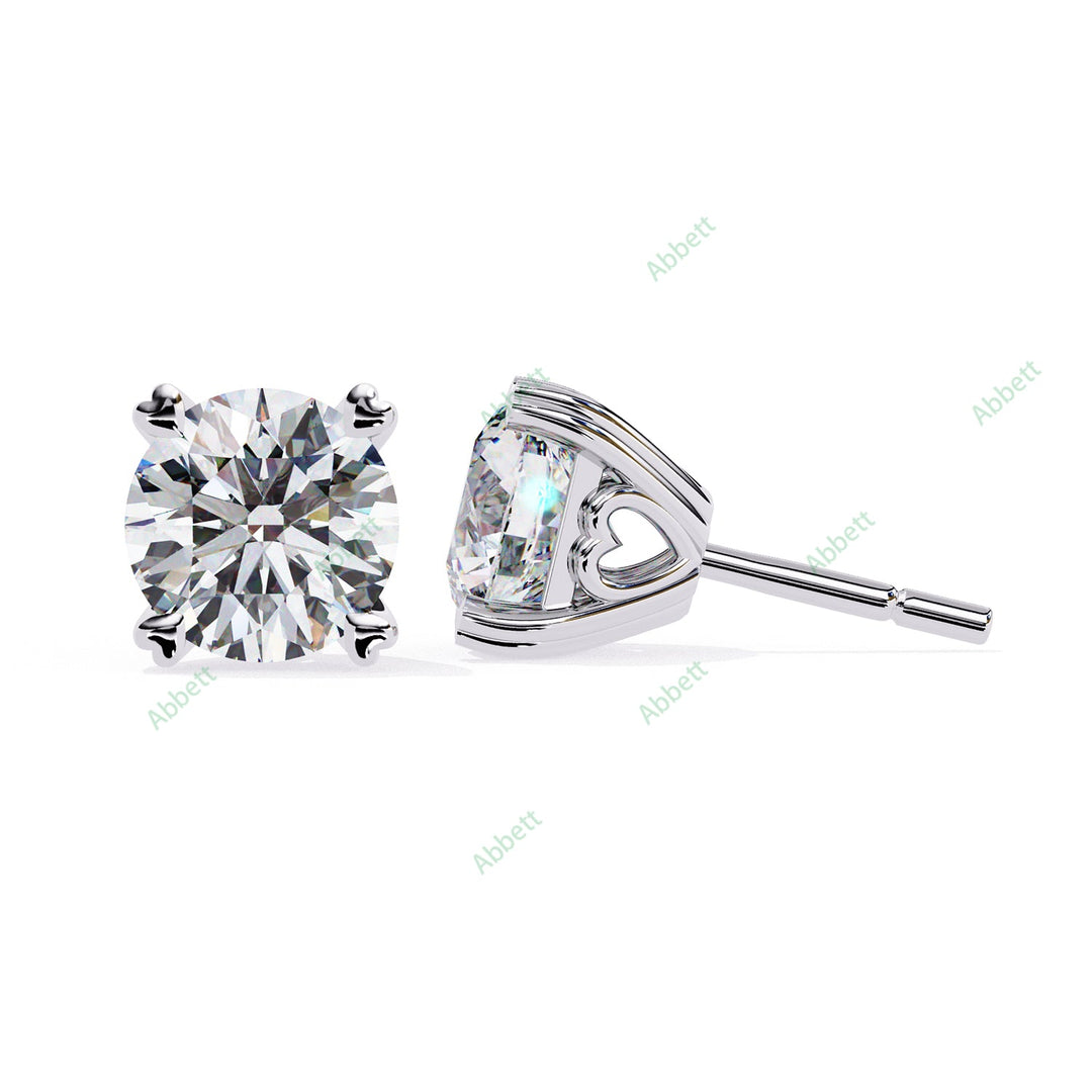 Round Heart Prong Studs Earring STHE1349