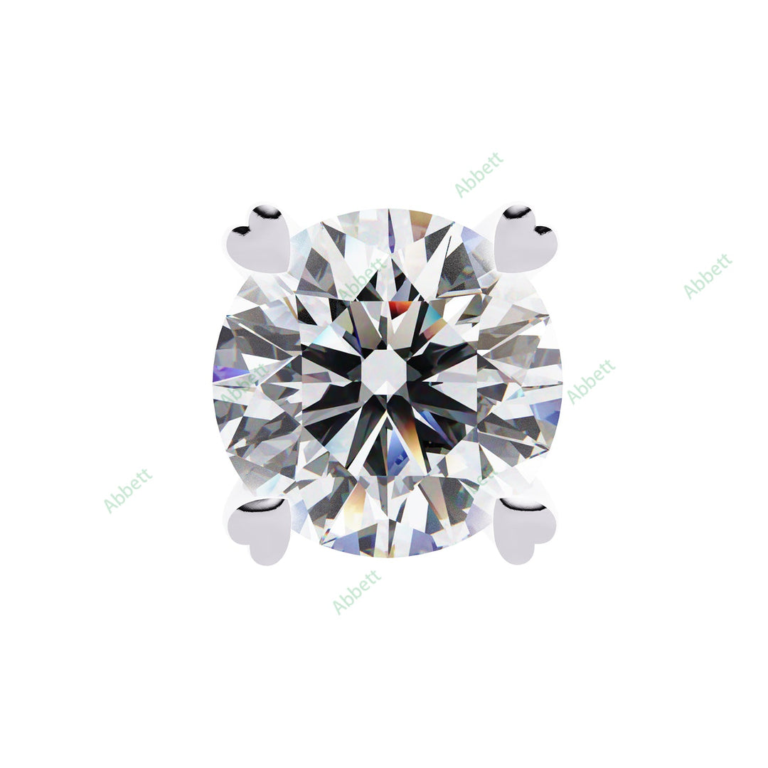 Round Heart Prong Studs Earring STHE1349