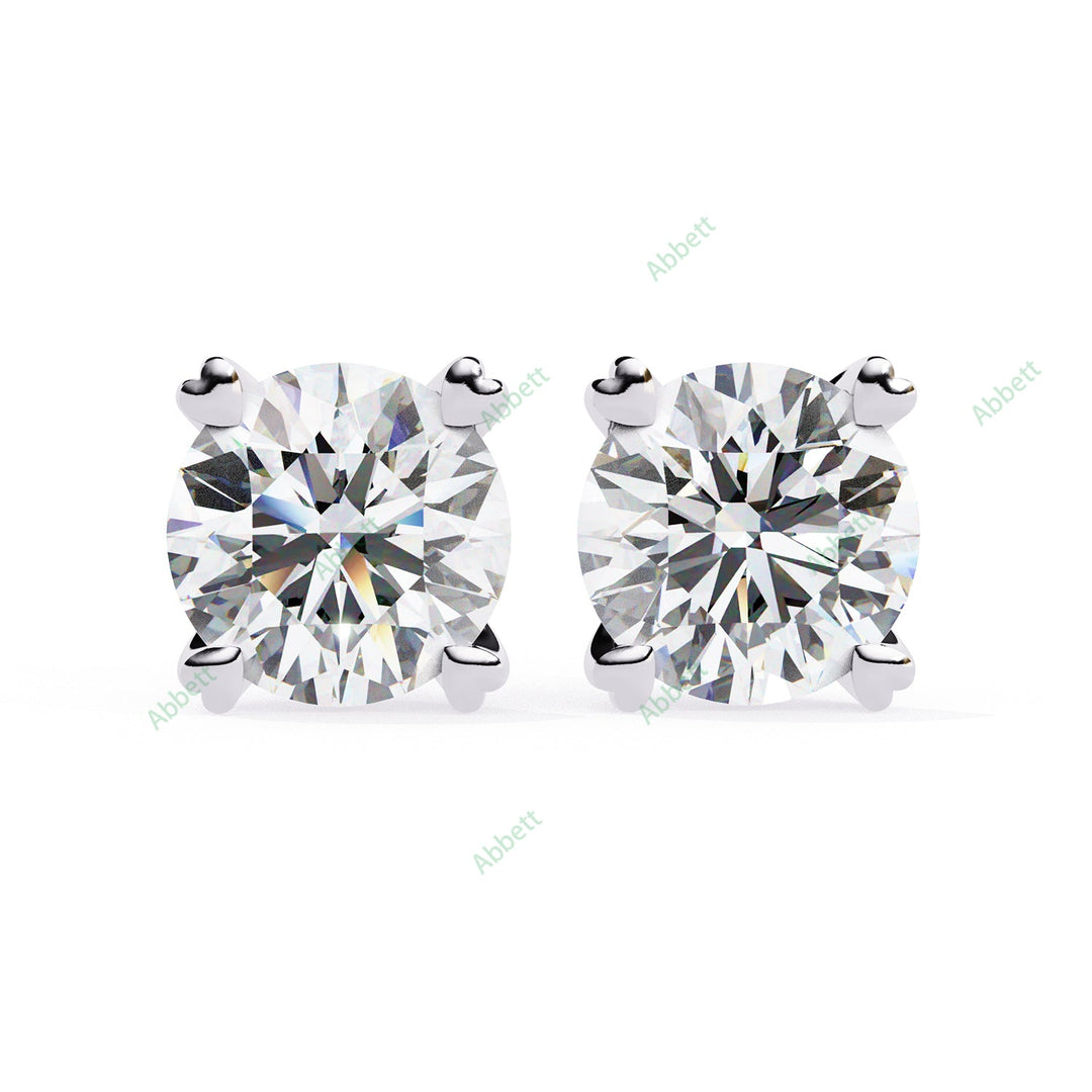 Round Heart Prong Studs Earring STHE1349