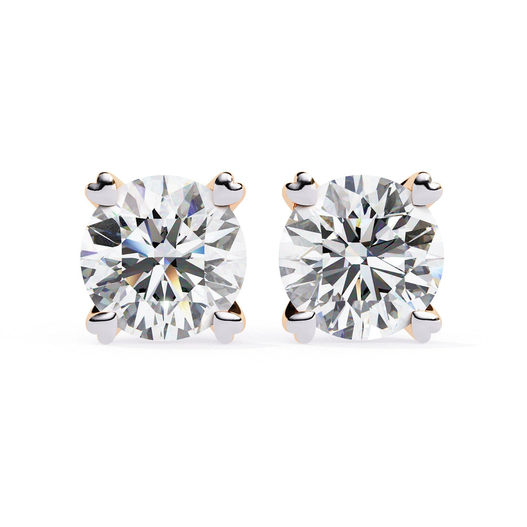 Round Heart Prong Studs Earring STHE1349