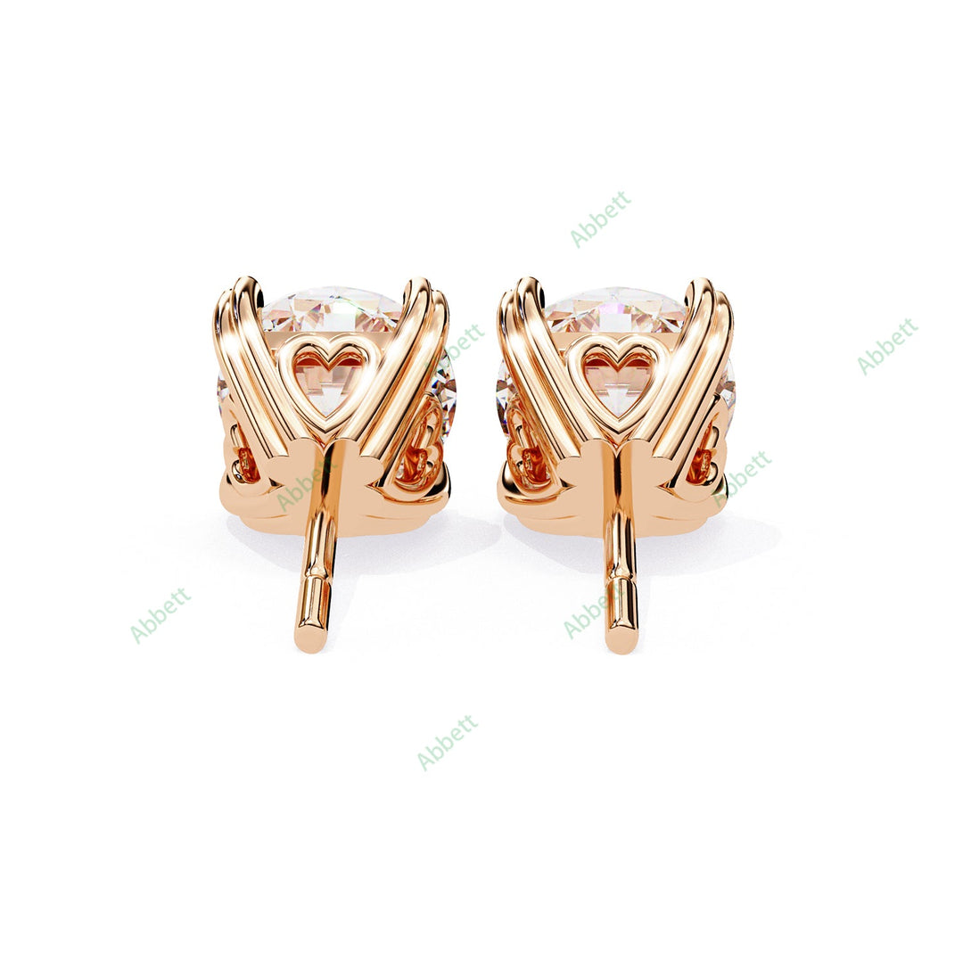 Round Heart Prong Studs Earring STHE1349