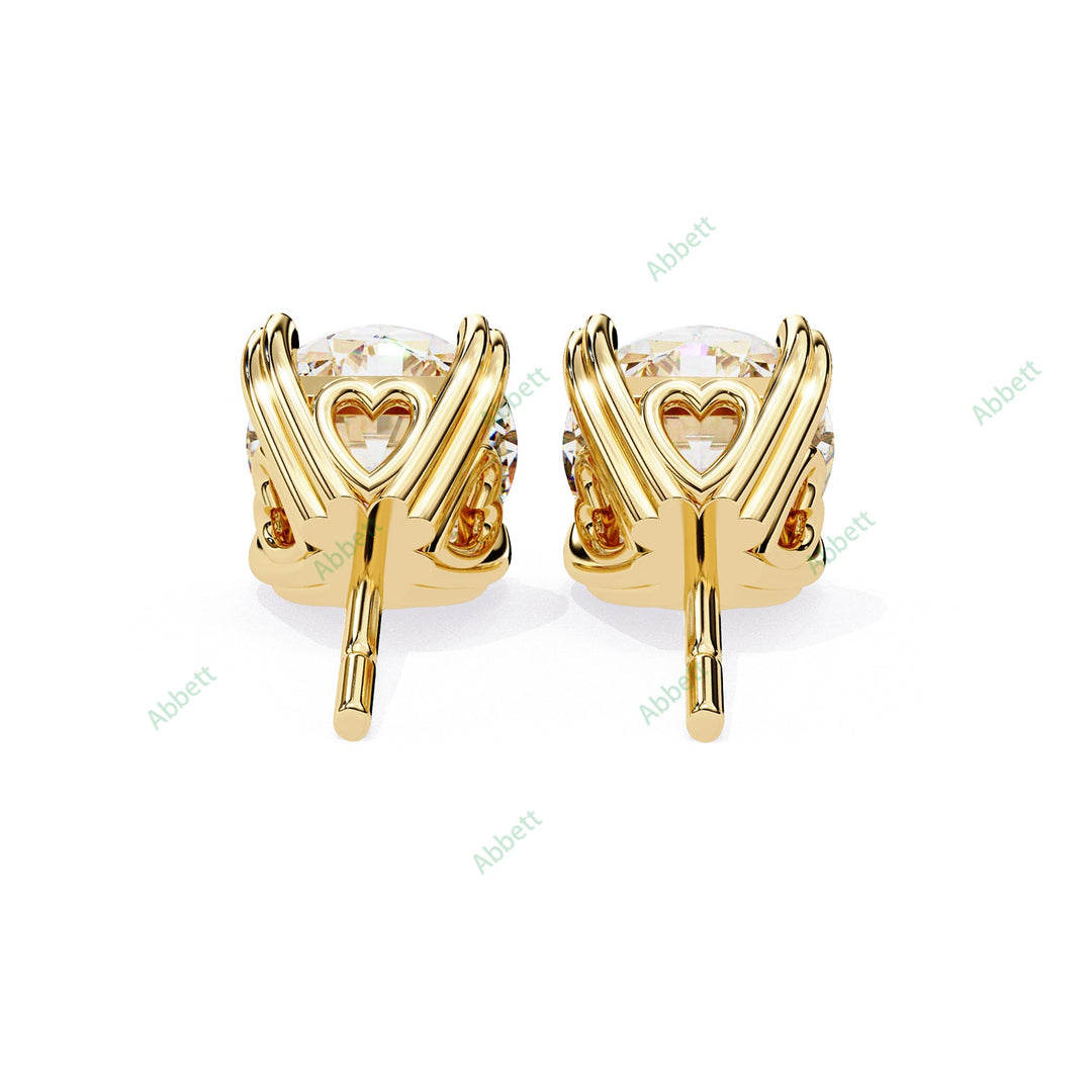 Round Heart Prong Studs Earring STHE1349