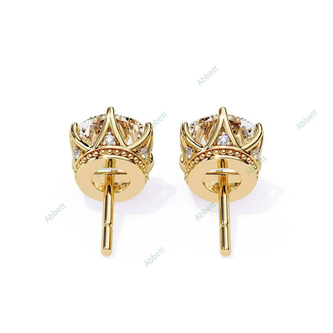 Round Six Prong Studs Earring STSI1320