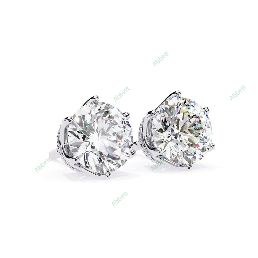 Round Six Prong Studs Earring STSI1320