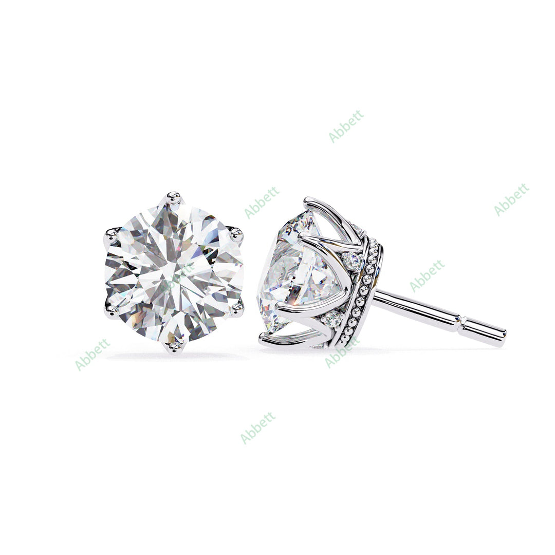 Round Six Prong Studs Earring STSI1320