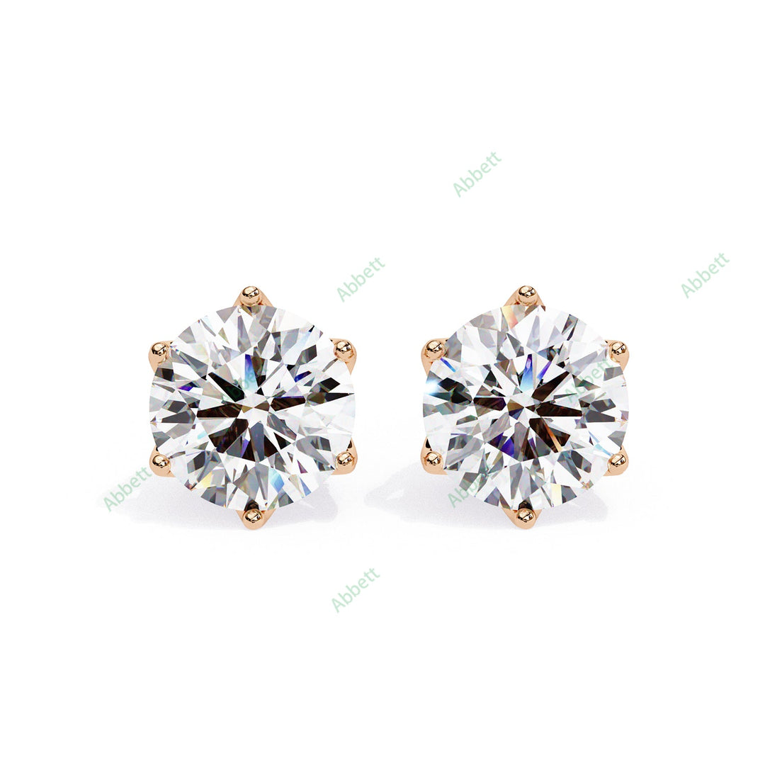 Round Six Prong Studs Earring STSI1320