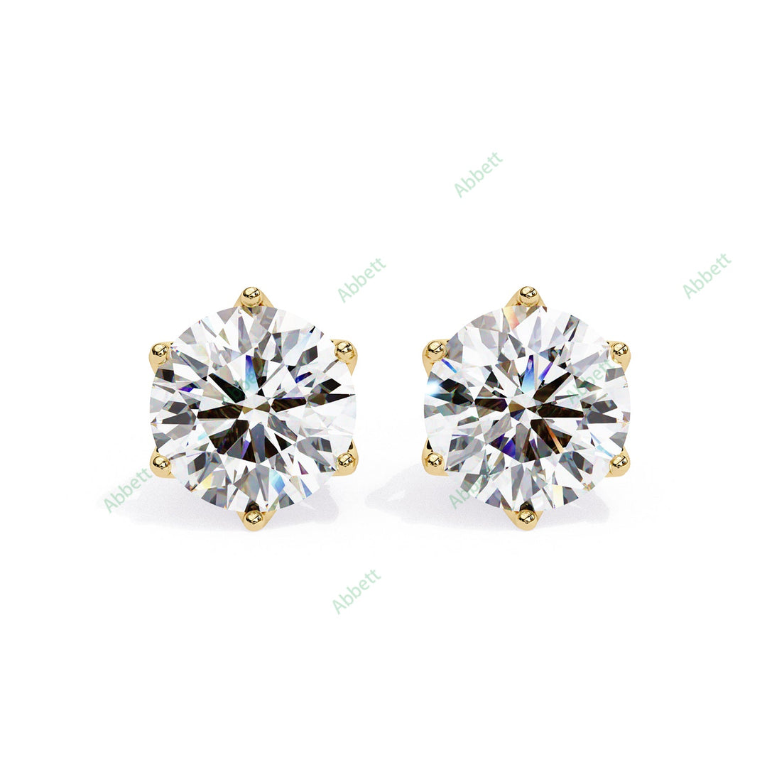 Round Six Prong Studs Earring STSI1320