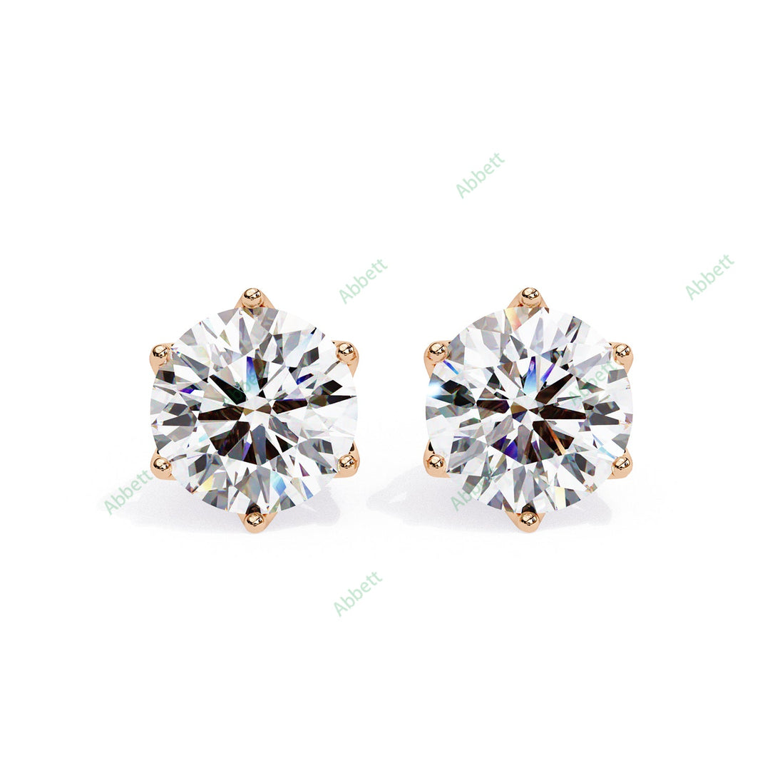 Round Six Prong Studs Earring STSI1320