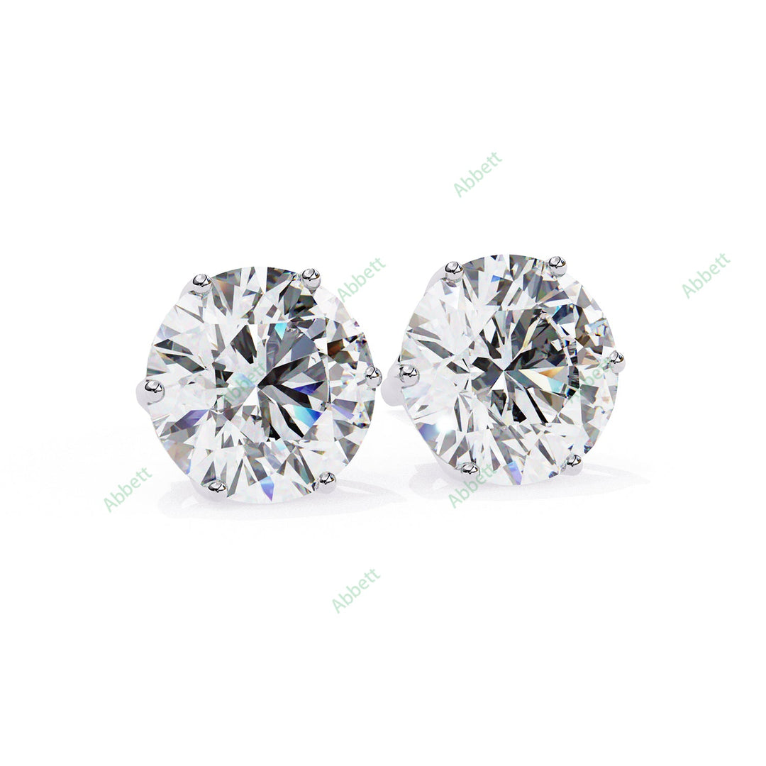 Round Six Prong Studs Earring STSI1325