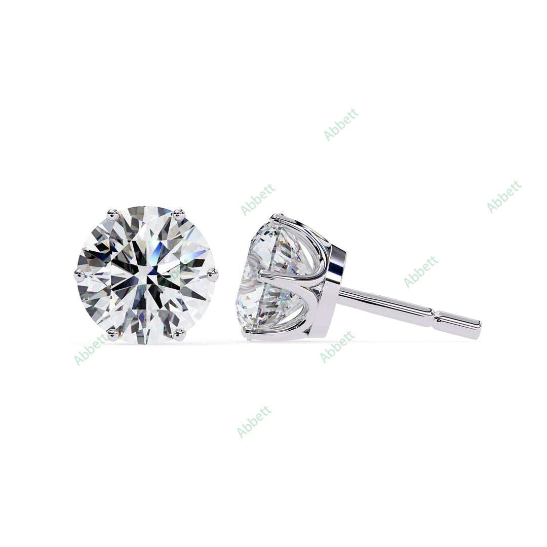 Round Six Prong Studs Earring STSI1325
